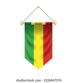 The Mali flag isolated on the white background.