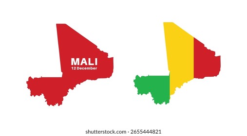 mali flag and map set. mali flag in official colors and proportions., mapa