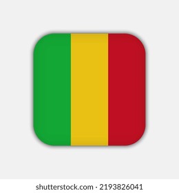 Bandera de Mali, colores oficiales. Ilustración vectorial.