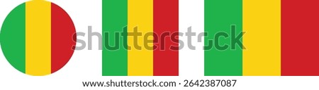 
Mali flag PNG vector. Mali square and round icon isolated on transparent PNG background. Mali flag icon.


