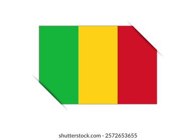 Mali flag - rectangle colorful flag representing a country cultural identity and heritage. The essence of national pride and unity. Attached by the corners in a paper album