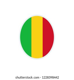 Mali flag. Mali round flag.