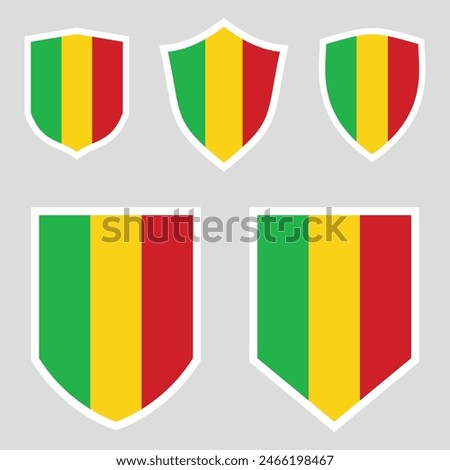 Mali Flag Set in Shield Frame