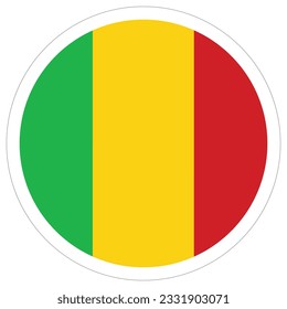 Mali flag shape. Flag of Mali design shape circle shape 