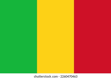 Mali flag simple illustration for independence day or election