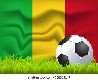 Mali flag and soccer ball
