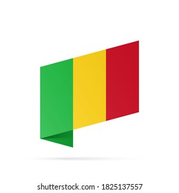 Mali Flaggenstaatsymbol einzeln auf nationalem Hintergrund. Grußkarte Nationaler Unabhängigkeitstag der Republik Mali. Illustrationsbanner mit realistischer Staatsflagge.