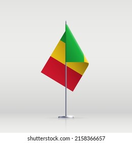 Mali Flaggenstaatsymbol einzeln auf nationalem Hintergrund. Grußkarte Nationaler Unabhängigkeitstag der Republik Mali. Illustrationsbanner mit realistischer Staatsflagge.
