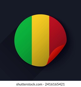 Mali Flag Sticker Vector Illustration