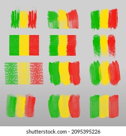 Mali-Flagge in verschiedenen Formen