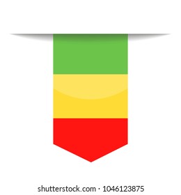 Mali Flag Vector Bookmark Icon - Illustration