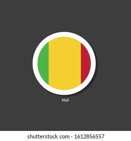 Mali flag Vector circle with flags.