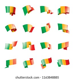 Mali flag, vector illustration on a white background.