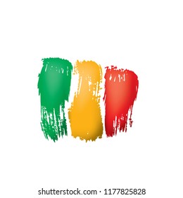 Mali flag, vector illustration on a white background.