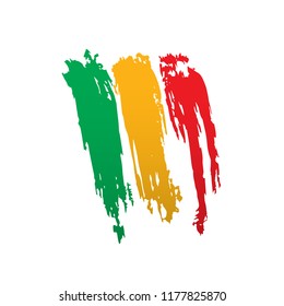 Mali flag, vector illustration on a white background.