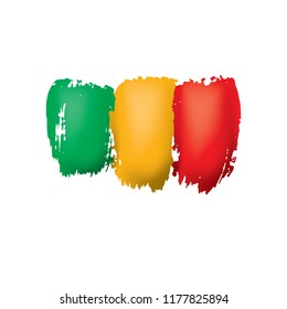 Mali flag, vector illustration on a white background.