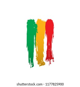 Mali flag, vector illustration on a white background.