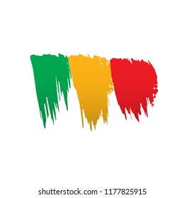 Mali flag, vector illustration on a white background.
