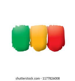 Mali flag, vector illustration on a white background.