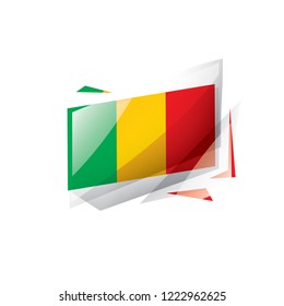 Mali flag, vector illustration on a white background.