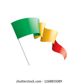 Mali flag, vector illustration on a white background.