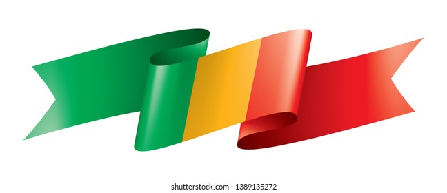 Mali flag, vector illustration on a white background.