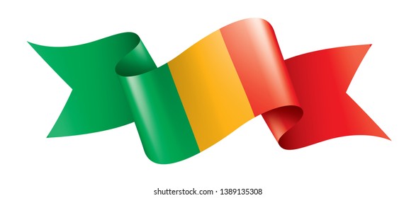 Mali flag, vector illustration on a white background.