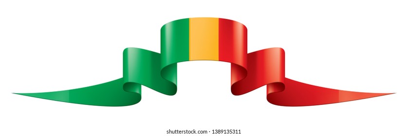Mali flag, vector illustration on a white background.