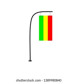 Mali flag vector on pole