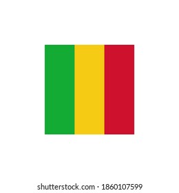 Mali flag vector square icon - illustration. Flag of Mali. Abstract concept, icon, square, button