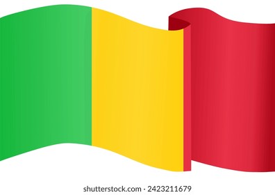 Mali flag wave isolated on png or transparent background vector illustration. 