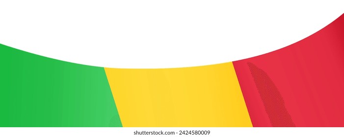 Onda de la bandera de Mali aislada en png o ilustración vectorial de fondo transparente. 