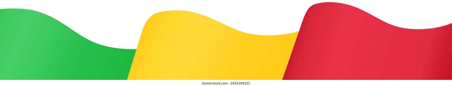 Mali flag wave isolated on png or transparent background vector illustration. 