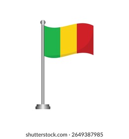 Bandeira do Mali Acenando no Vetor da Bandeira