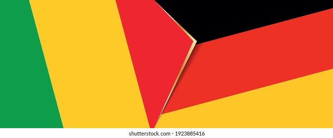 Mali and Germany flags, two vector flags symbol of relationship or confrontation.