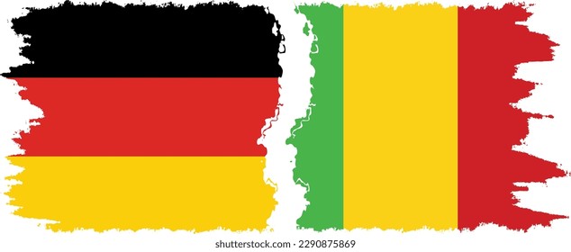 Conexión de banderas de engrase de Mali y Alemania, vector