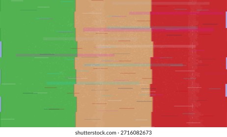 Vector Video de bandera de falla de Mali, distorsión dividida RGB, ilustración de marco abstracto digital