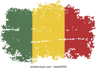 Mali grunge flag. Vector illustration. Grunge effect can be cleaned easily.