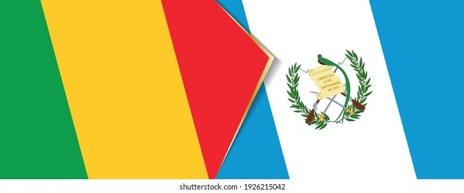 Mali and Guatemala flags, two vector flags symbol of relationship or confrontation.
