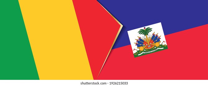 Banderas de Mali y Haití, dos banderas vectoriales símbolo de relación o enfrentamiento.
