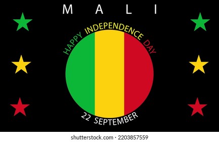 Mali happy independence day celebration banner.Vector illustration.