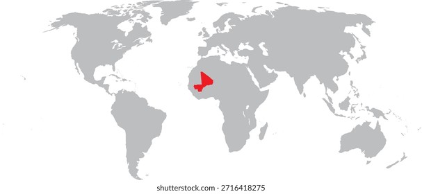 Mali destacado en el diseño del Vector del mapa mundial