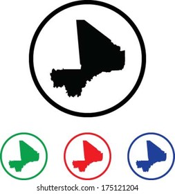Mali Icon Illustration with Four Color Variations