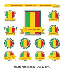 mali independence day flags infographic design