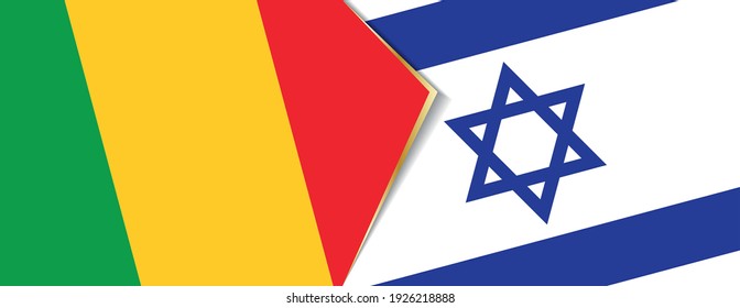 Banderas de Mali e Israel, dos banderas vectoriales símbolo de relación o enfrentamiento.