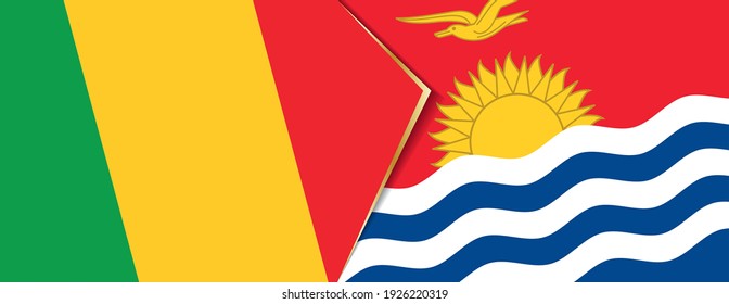 Mali and Kiribati flags, two vector flags symbol of relationship or confrontation.