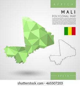 Mali : Low Poly Map : Vector Illustration