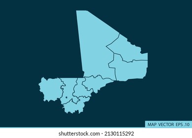 Mali map ,Abstract mash line and point scales on dark background for your web site design map logo, app, ui ,Travel. Vector illustration eps 10.