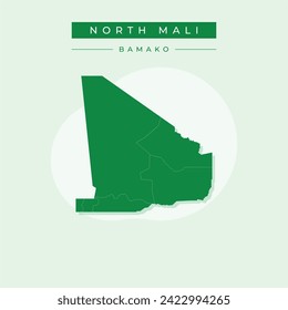 Mali map, black and white detailed outline regions of the country. Vector illustration

