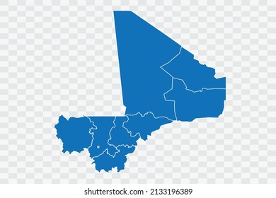 Mali Map blue Color on Backgound png